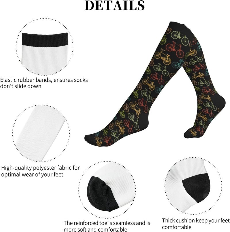 bassyil Compression Socks for Women & Men Circulation 15-20 mmHg Knee High Best Support for Nurses Travel Running Athletic - Image 5